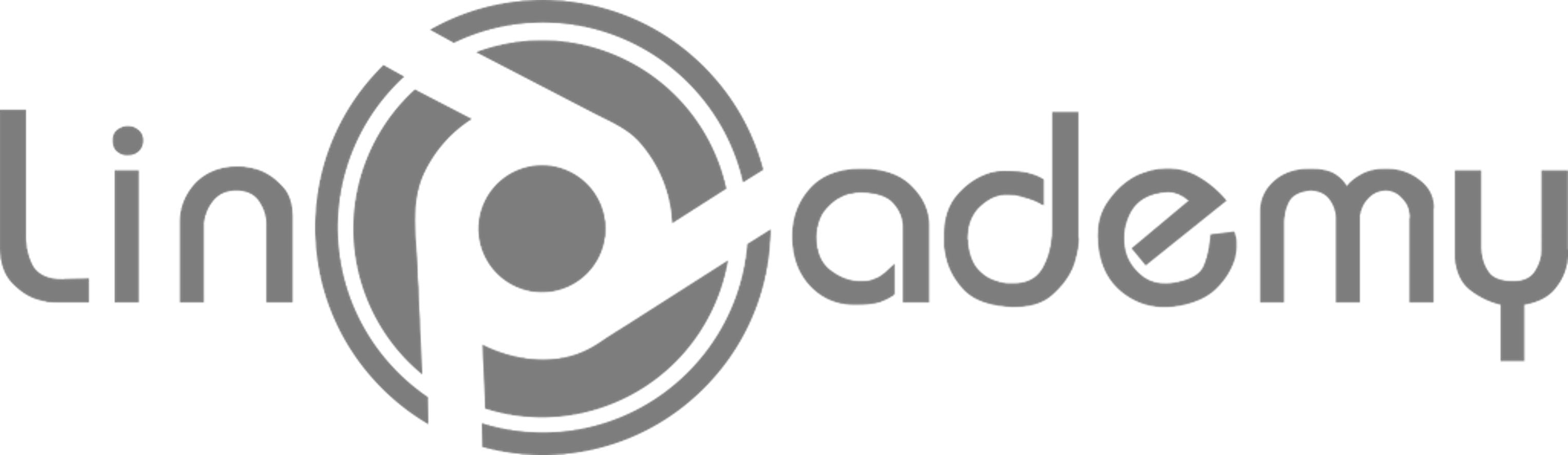 A black and white logo showing the word LinCademy with the letter C showing LinCademy icon.